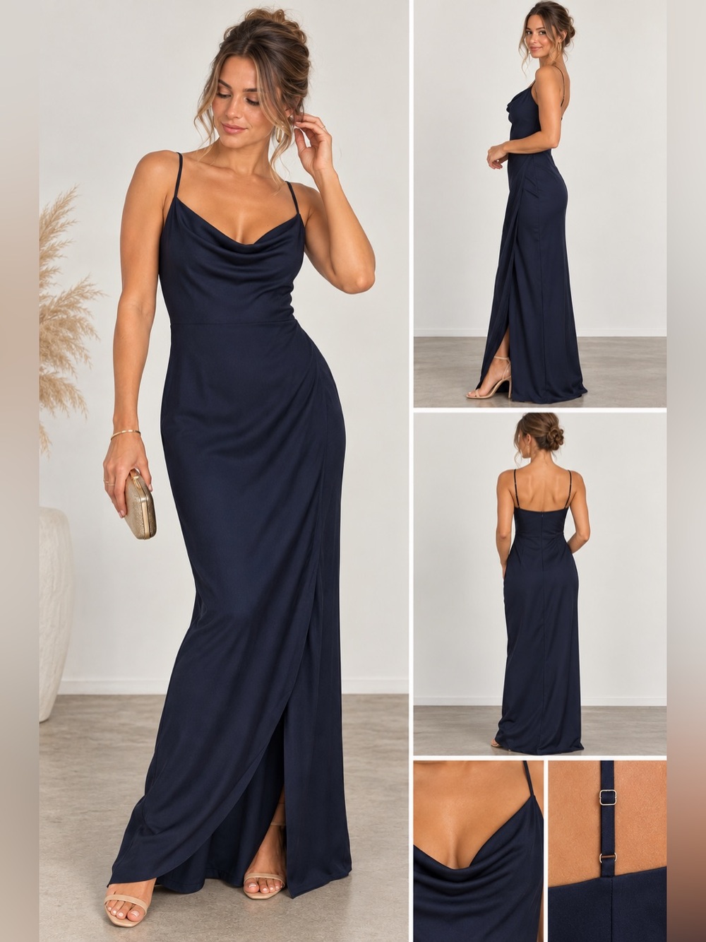 Keepsake Navy Blue Maxi Sleeveless Dress Size Small